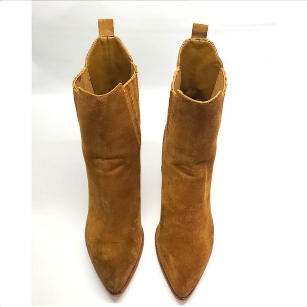 Marc Fisher Women's Tan Suede Leather Pointed Toe Bootie Size 11